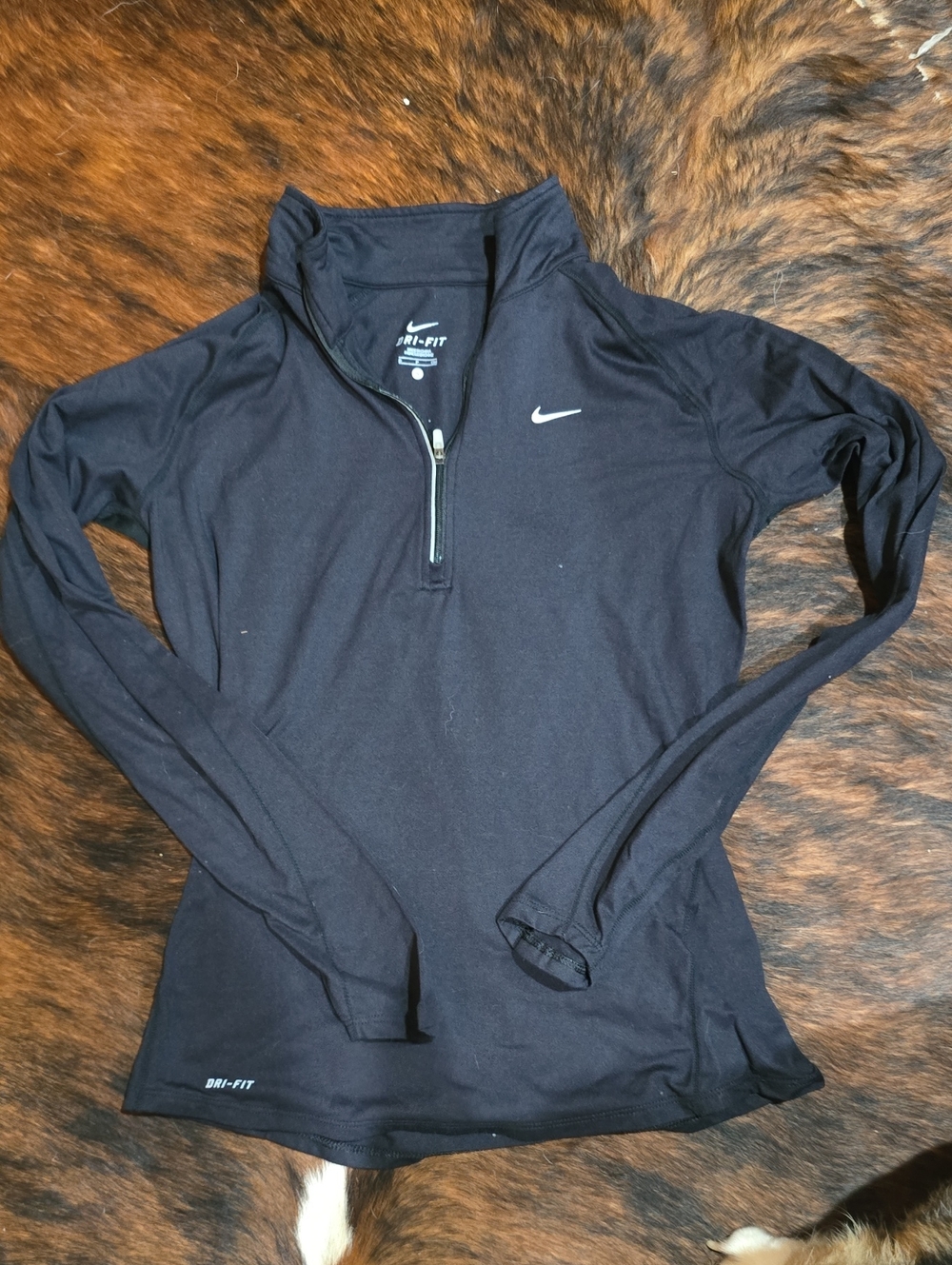 Nike Black Long-Sleeve Quarter Zip Performance Top